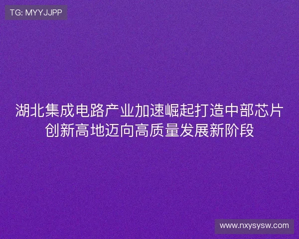 湖北集成电路产业加速崛起打造中部芯片创新高地迈向高质量发展新阶段
